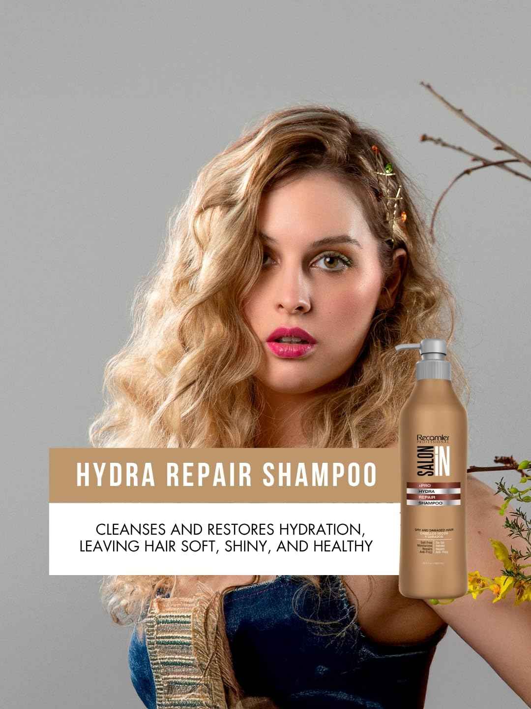 Salon in Hydra Repair Shampoo – 33.8 fl oz | Moisturizing & Strengthening for Dry, Damaged Hair