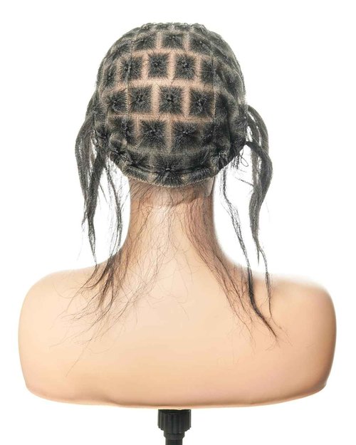 JALIZA HD Full Lace Crochet Wig Caps with Human Hair Baby Hair, 13x1 Hand-Tied Lace Area, Natural Scalp Braided Cap, Lightweight & Stress-Free Solution for Thinning Hair