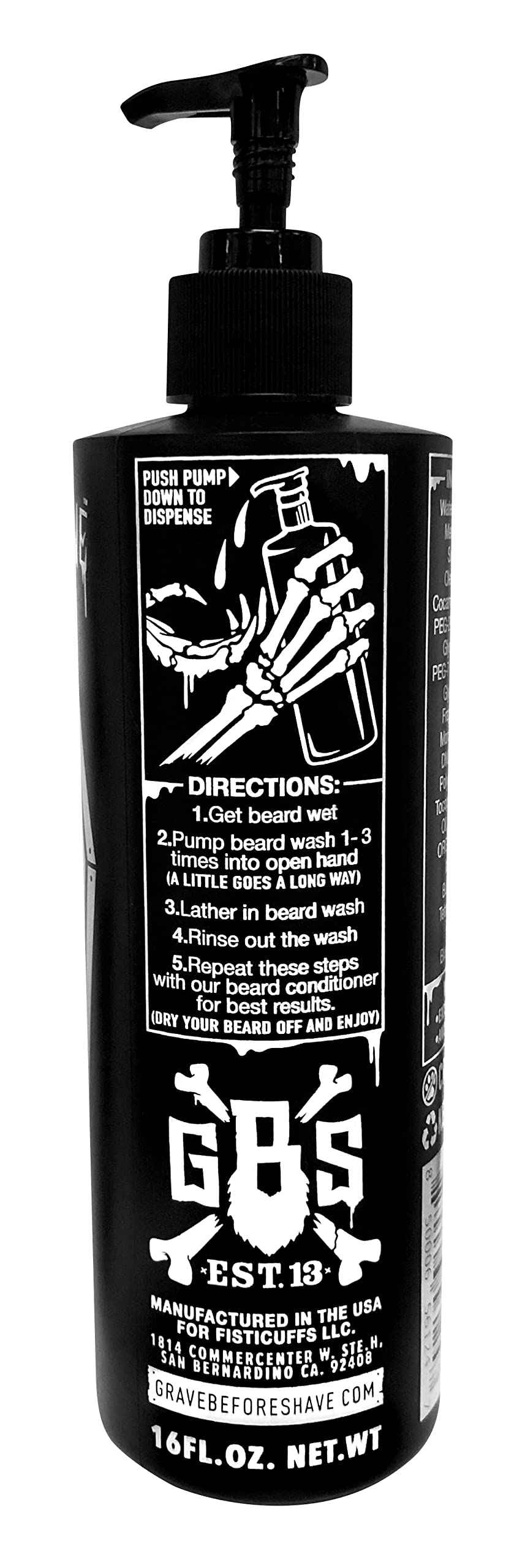 Grave before shave Beard wash 16 oz. Pump-top