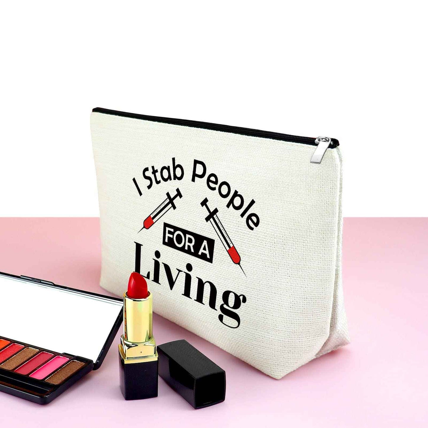 Funny Phlebotomist Gift for Women Makeup Bag Phlebotomy Appreciation Gift Cosmetic Bag Thank You Gift for Medical Technologist Dialysis Technician Practitioner Graduation Gift Travel Toiletry Pouch