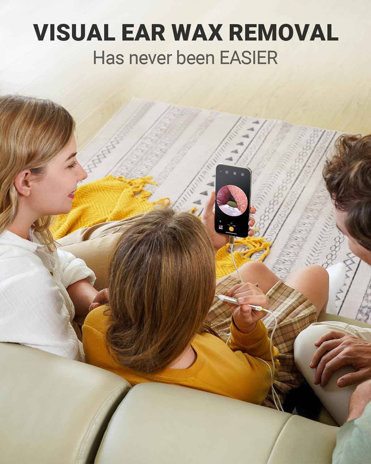 AnyScope HD Digital Otoscope, Video Ear Scope Otoscope with Light, Ultra Clear View Ear Camera with Ear Wax Removal Tools, Compatible with iPhone and Android Devices (Silver) 