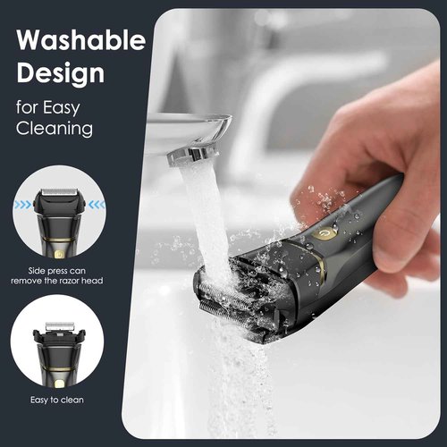 Electric Razor for Men Face, Electric Shavers for Men, Cordless Rechargeable Waterproof Foil Shaver with LED Display for Beard Trimming(Black)