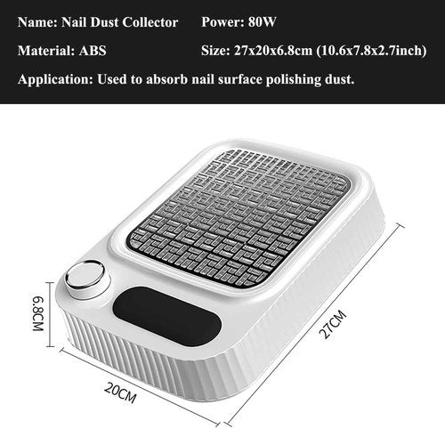 Winb Nail Dust Collector with Vacuum Fan - Professional Dust Extractor for Nail Tech, Powerful Suction & Ultra-Quiet | for Acrylic Nail Polishing