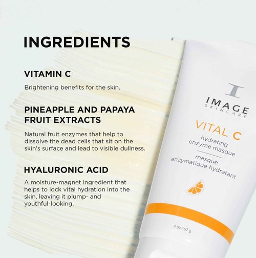 IMAGE Skincare, VITAL C Hydrating Enzyme Masque, Brightening Facial Mask with Vitamin C and Hyaluronic Acid, 2 oz