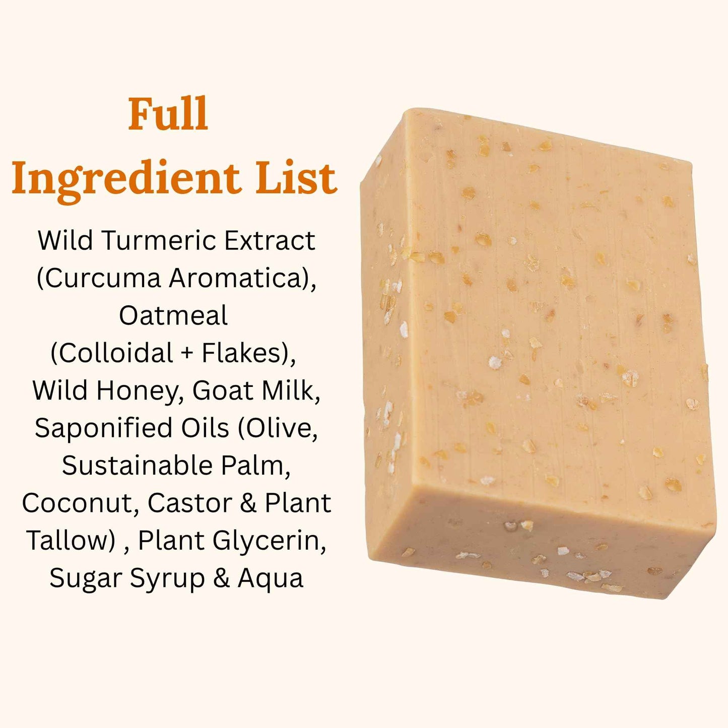 Turmeric Goat Milk Honey Oatmeal Soap Bars for Dark Spots, Hyperpigmentation & Acne - All Natural Organic Turmeric Soap Bars for Sensitive and Uneven Skin
