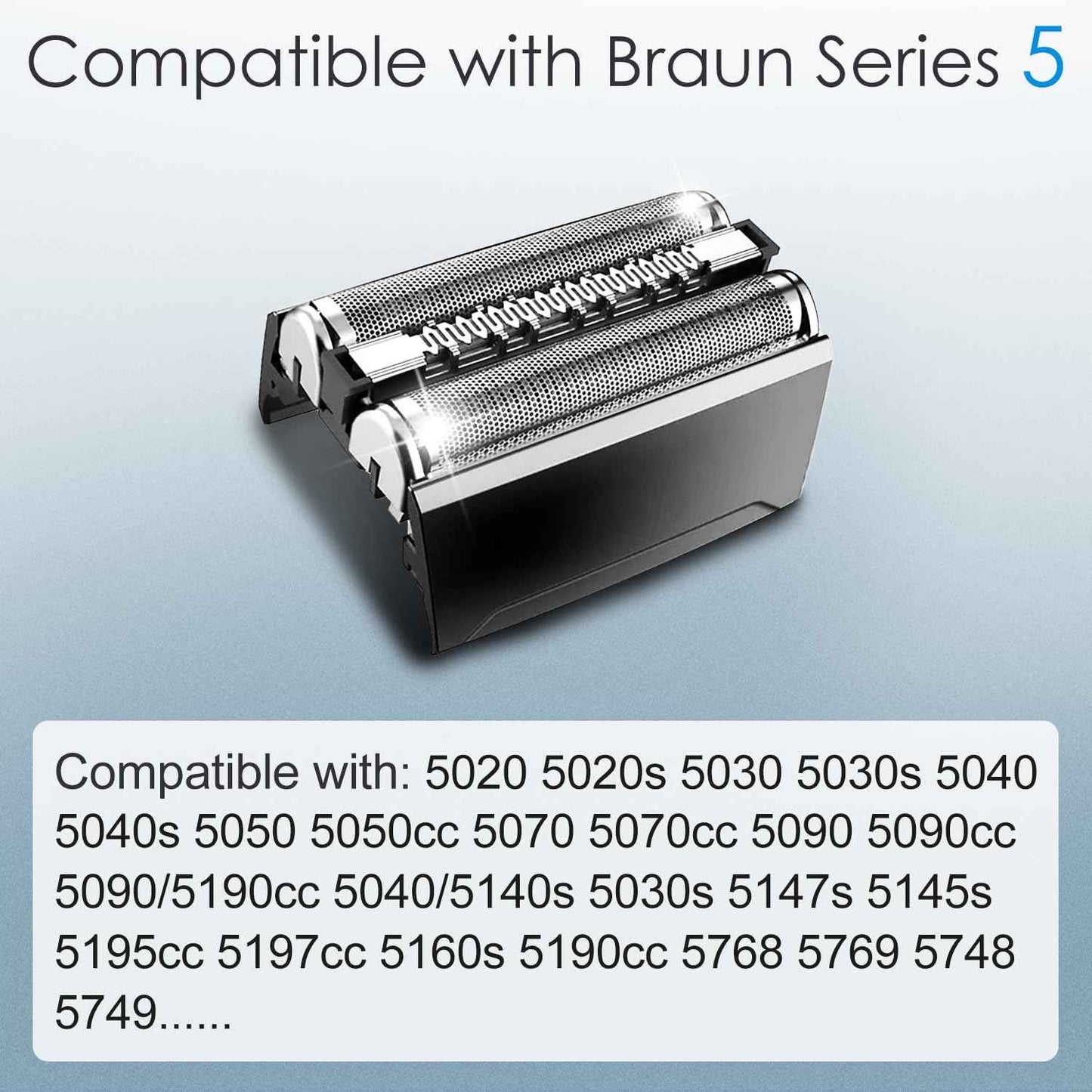 Pinkind 52B Replacement Shaver Head for Braun Series 5,Shaving Razor Head Suitable for Braun S5 5020, 5020s, 5030s, 5040, 5040s, 5050, 5050cc, 5070, 5070cc,5090cc, 5140s, 5145s, 5147s-Not for S5 53B