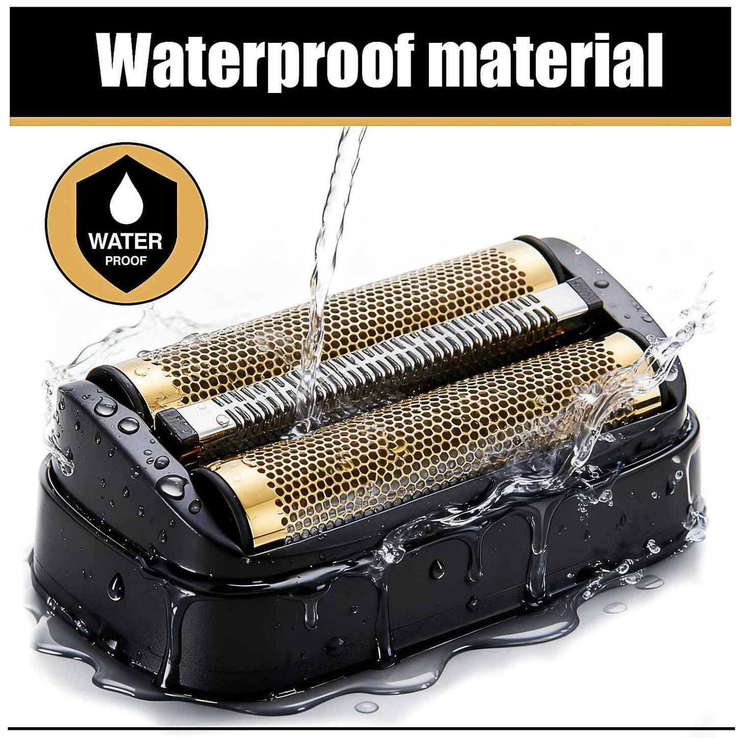 Shaver Replacement Golden Foil and Cutters compatible with Andis 17155 Pro lithium titanium foil shaver Replacement Heads(2 pack Black)