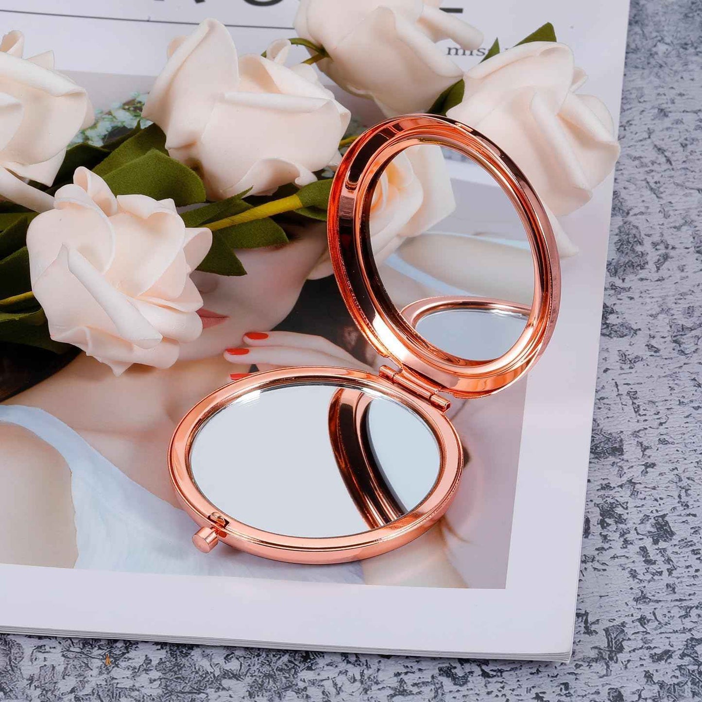 Stocking Stuffers for Teen Girls - White Elephant Gifts Daughter Gift Compact Mirror from Mom Dad Rose Gold Makeup Mirror for Her Teen Girls Daughter in Law Unique Wedding Birthday Christmas