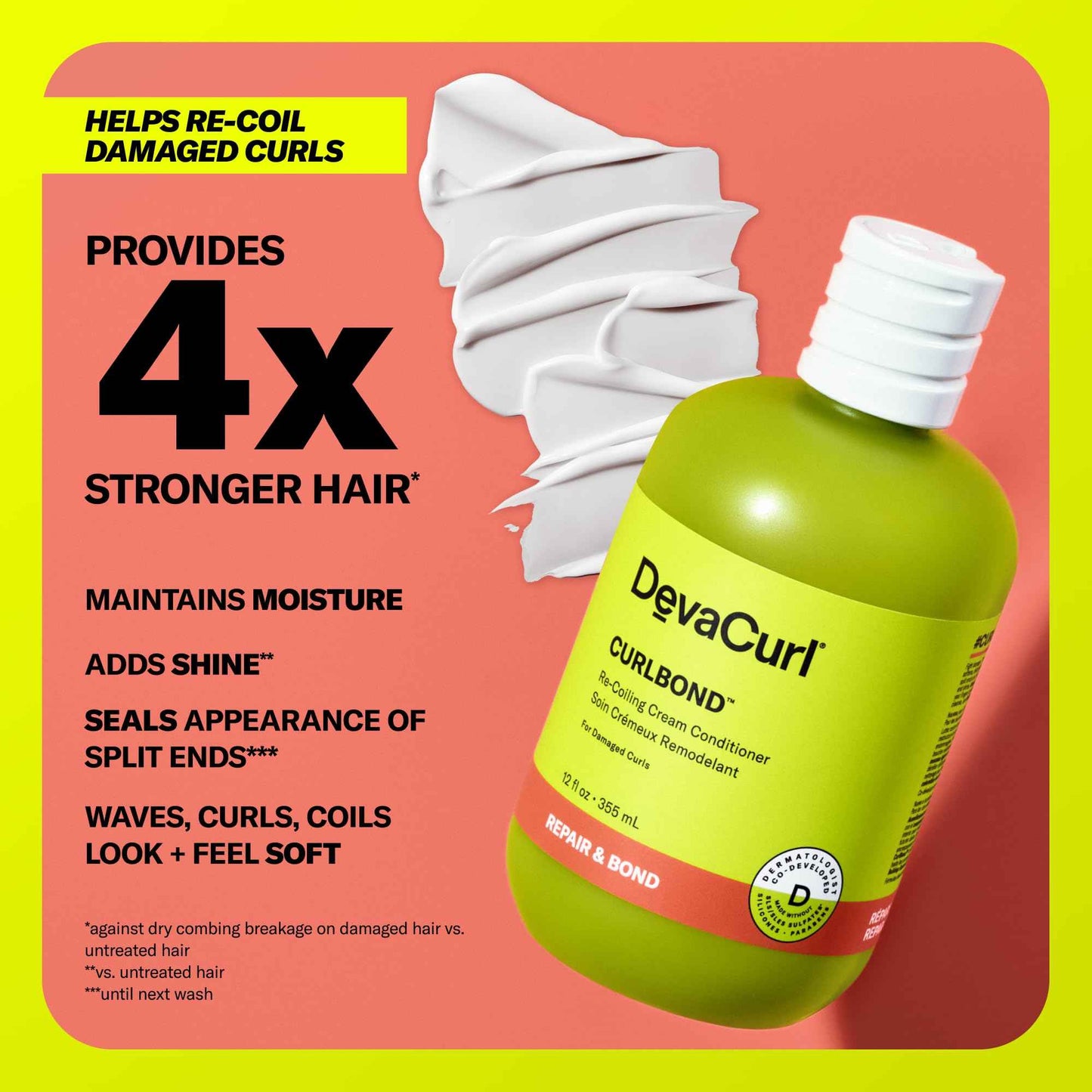 DevaCurl CurlBond Re-Coiling Cream Conditioner, Cozy Getaway, 12 fl. oz.