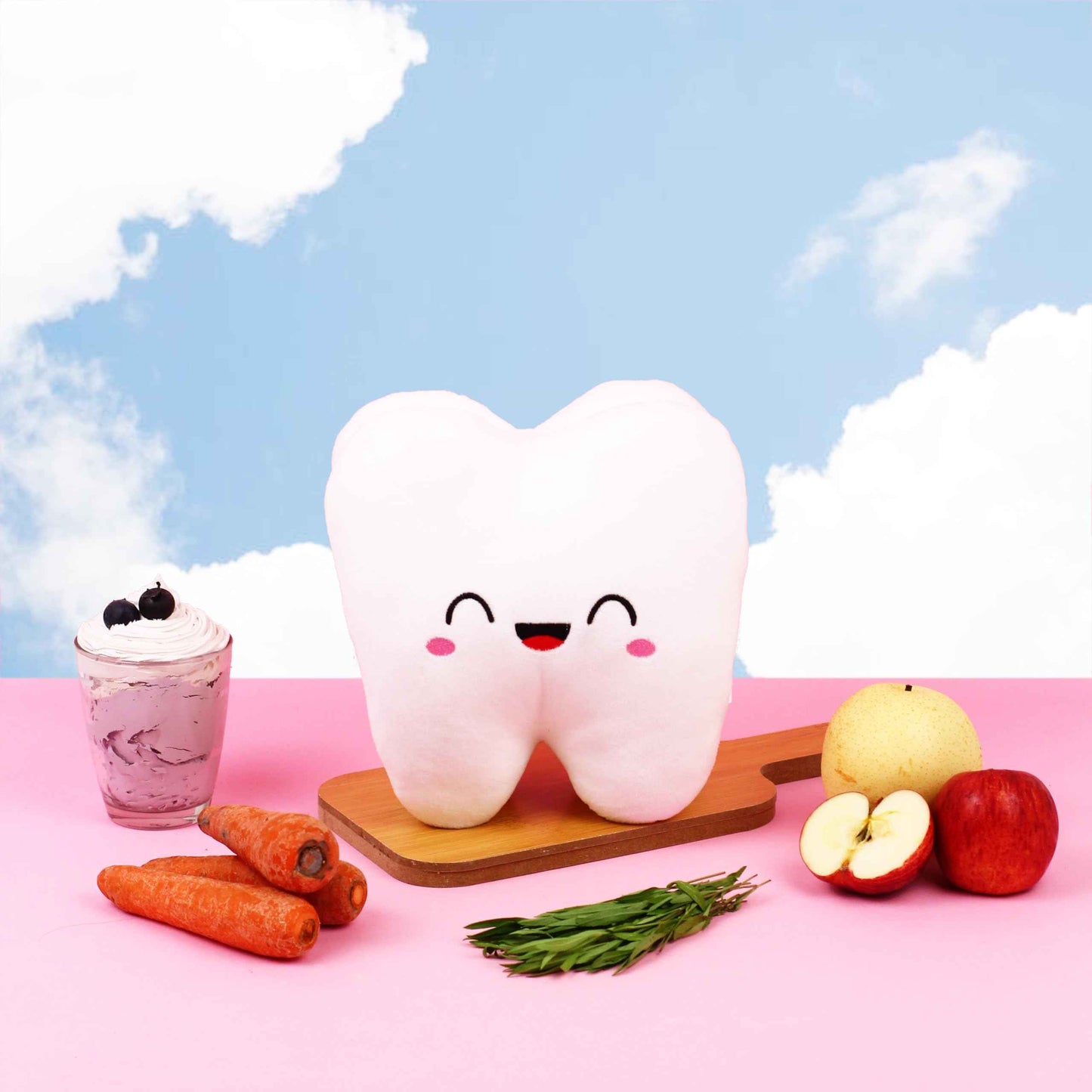 Nerdbugs Tooth Plush - The Molar The Merrier! - Dentist & Oral Surgeon Gift / Tooth Fair Pillow