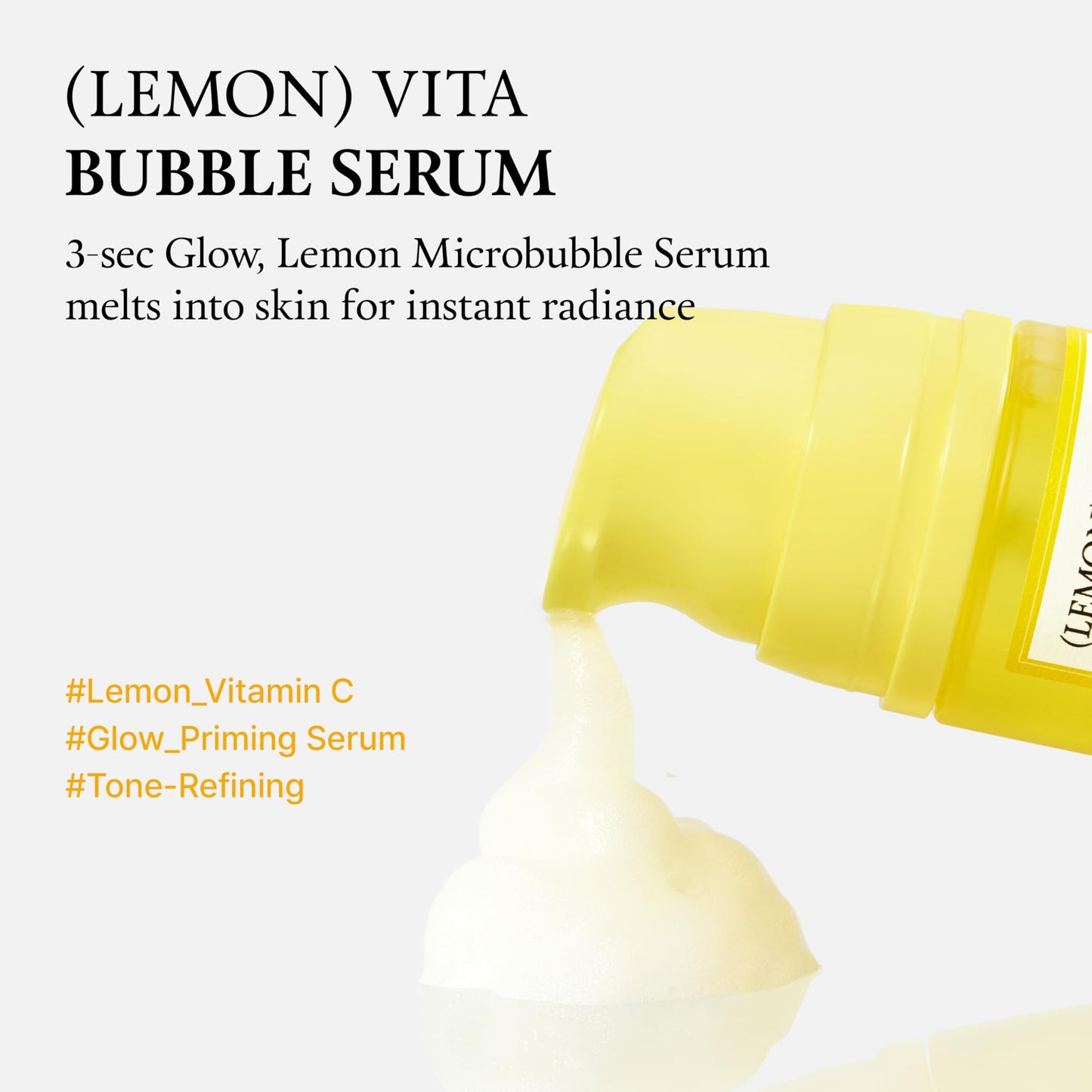 FULLY Lemon Vita Bubble Facial Serum, 69% Organic Jeju Lemon Water & Vitamin C, Instant Glow & Hydration, Niacinamide + Glutathione for Radiance & Tone Refining, Vegan Korean Skincare, 3.21 fl.oz