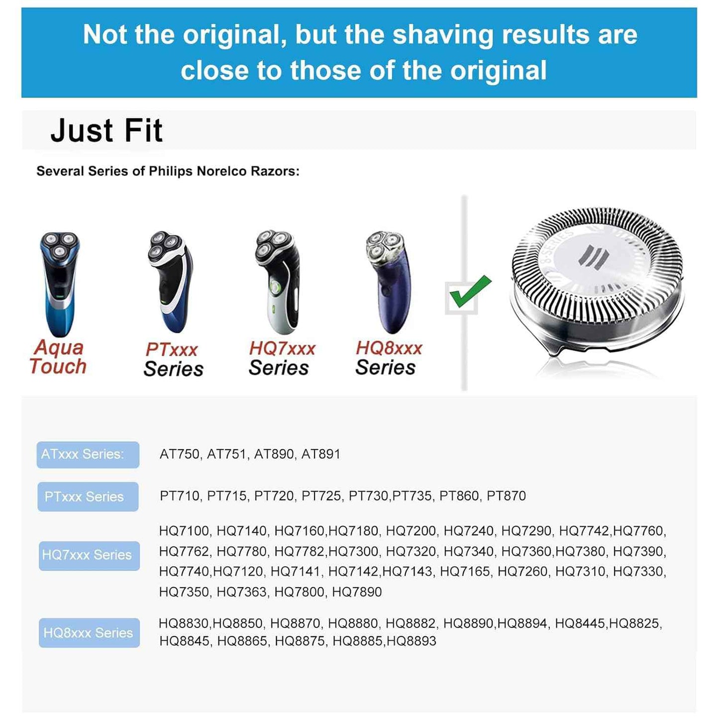 HQ8 Replacement Heads for Philips Norelco Shavers, HQ8 Heads New Upgraded,9-Pack