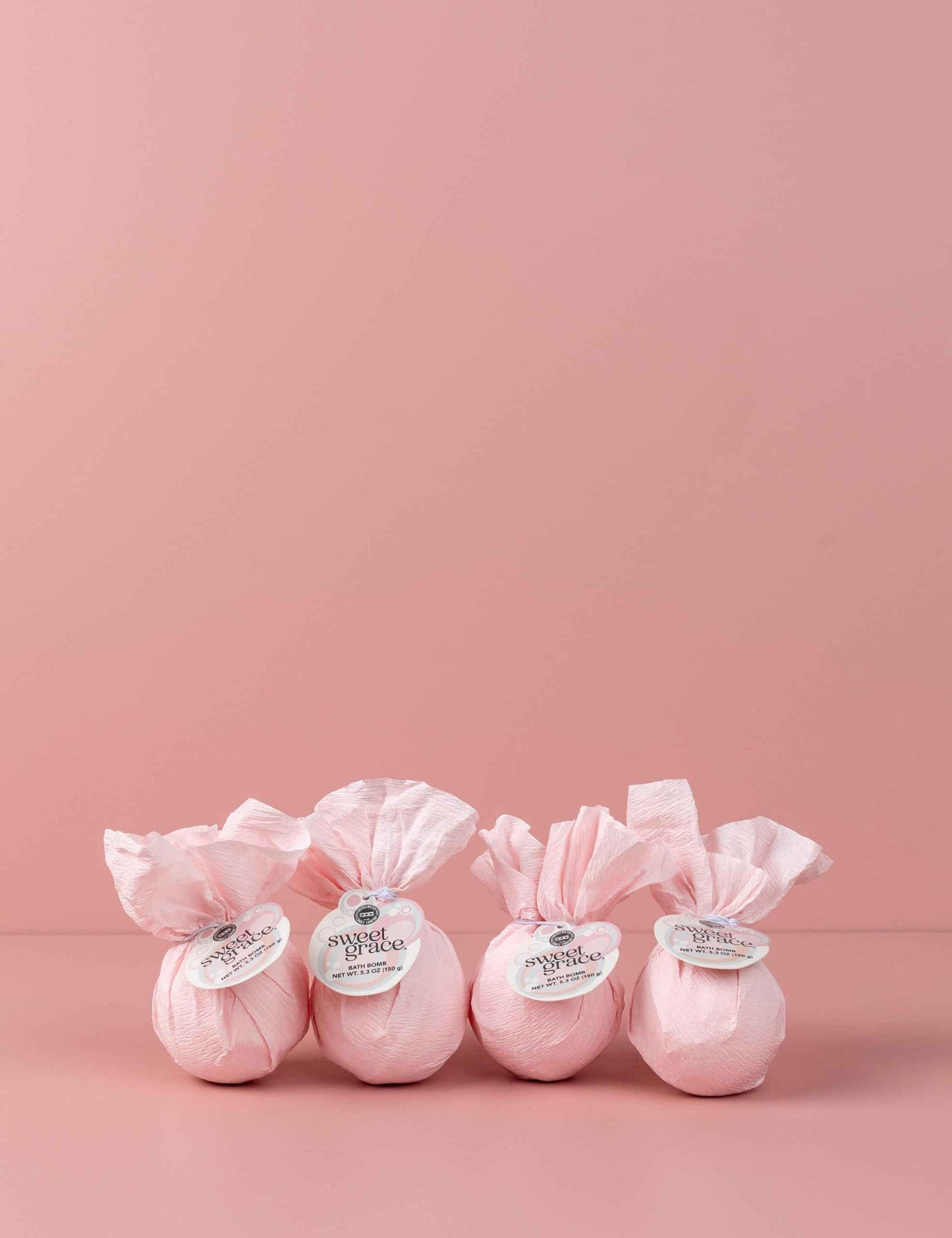 Bridgewater Candle Luxury Foaming Fizzing Pink Scented Bath Bomb 4 Pack-Sweet Grace