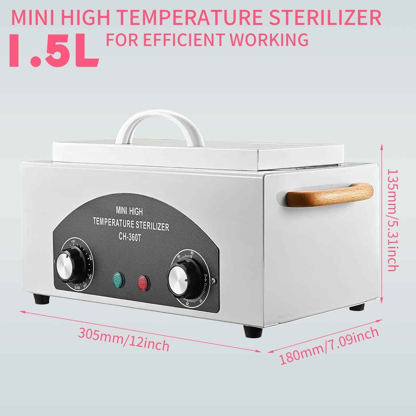 High Temperature Sterilizer Autoclave Machine, 110V 300W 1.5L with Timer Manicure Metal Tool Cleaner Machine,Autoclave Sterilizers, Nail Tool Sterilizer for Sundry Beauty Hair Nail Metal Tools