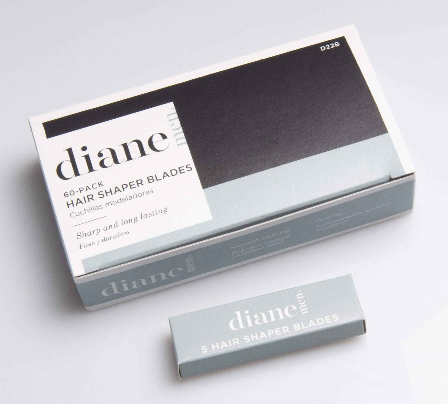 Diane Hair Shaper Razor Blades Made of Polymer Coated Stainless Steel Precise Shaping, Trimming, and Cutting, D22B-60 Count (Pack of 1)