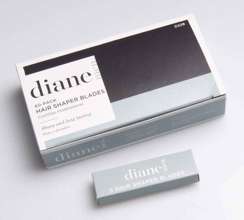 Diane Hair Shaper Razor Blades Made of Polymer Coated Stainless Steel Precise Shaping, Trimming, and Cutting, D22B-60 Count (Pack of 1)