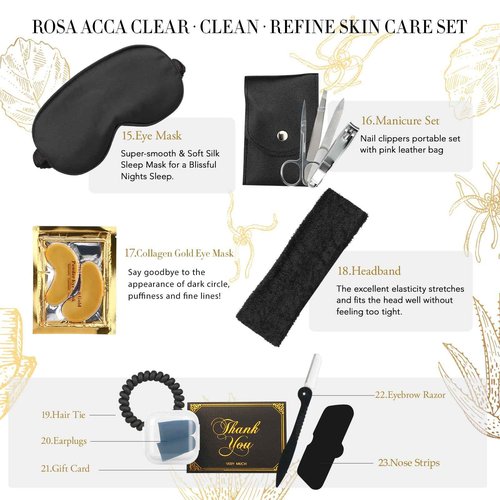 Skin Care Set, 28pcs Body & Facial Kit Gifts for Women & Men includes Face Cream, Bath Oil, Scented Candle, Hyaluronic Acid Face Serum, Facial Skin Care Set, Bath & Body Set, Birthday, Christmas