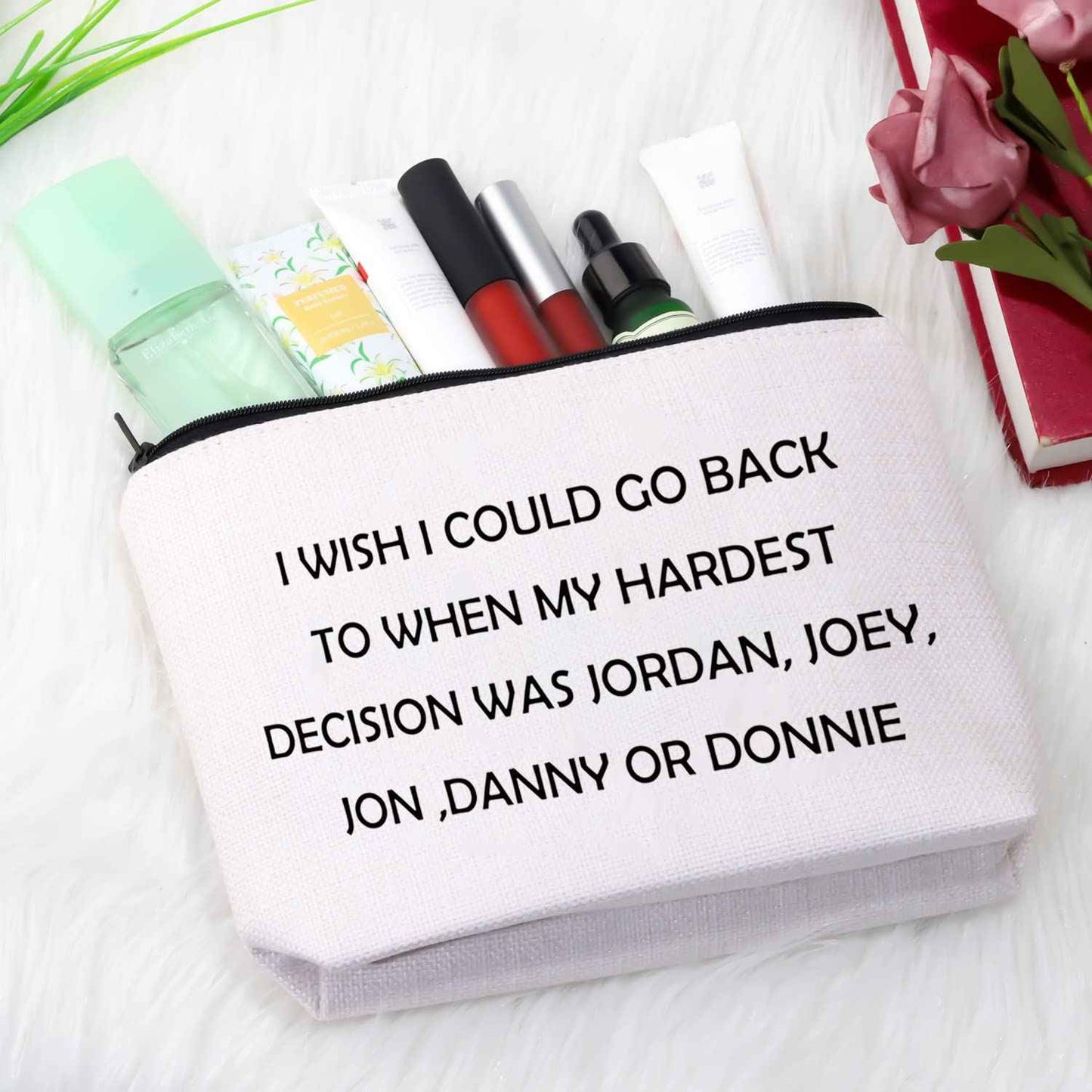 Music Group Inspired Gift Music Band Fan Gift Zipper Pouch NKTB Celebrity Gift Makeup Bag for Music Lovers (On Block Bag)