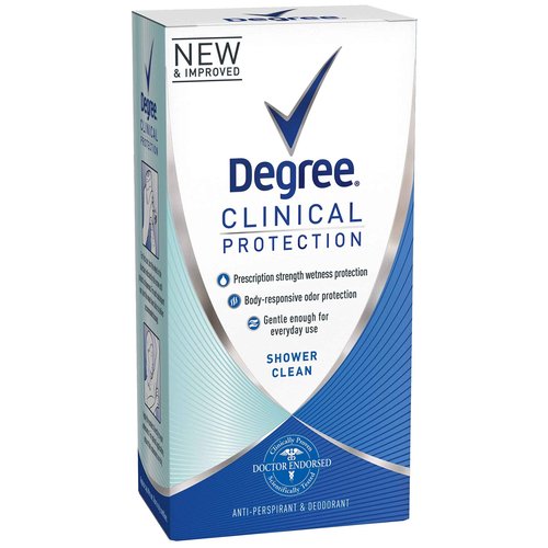 Degree Women Clinical Protection Anti-Perspirant Deodorant Shower Clean 1.70 oz ( Pack of 4)