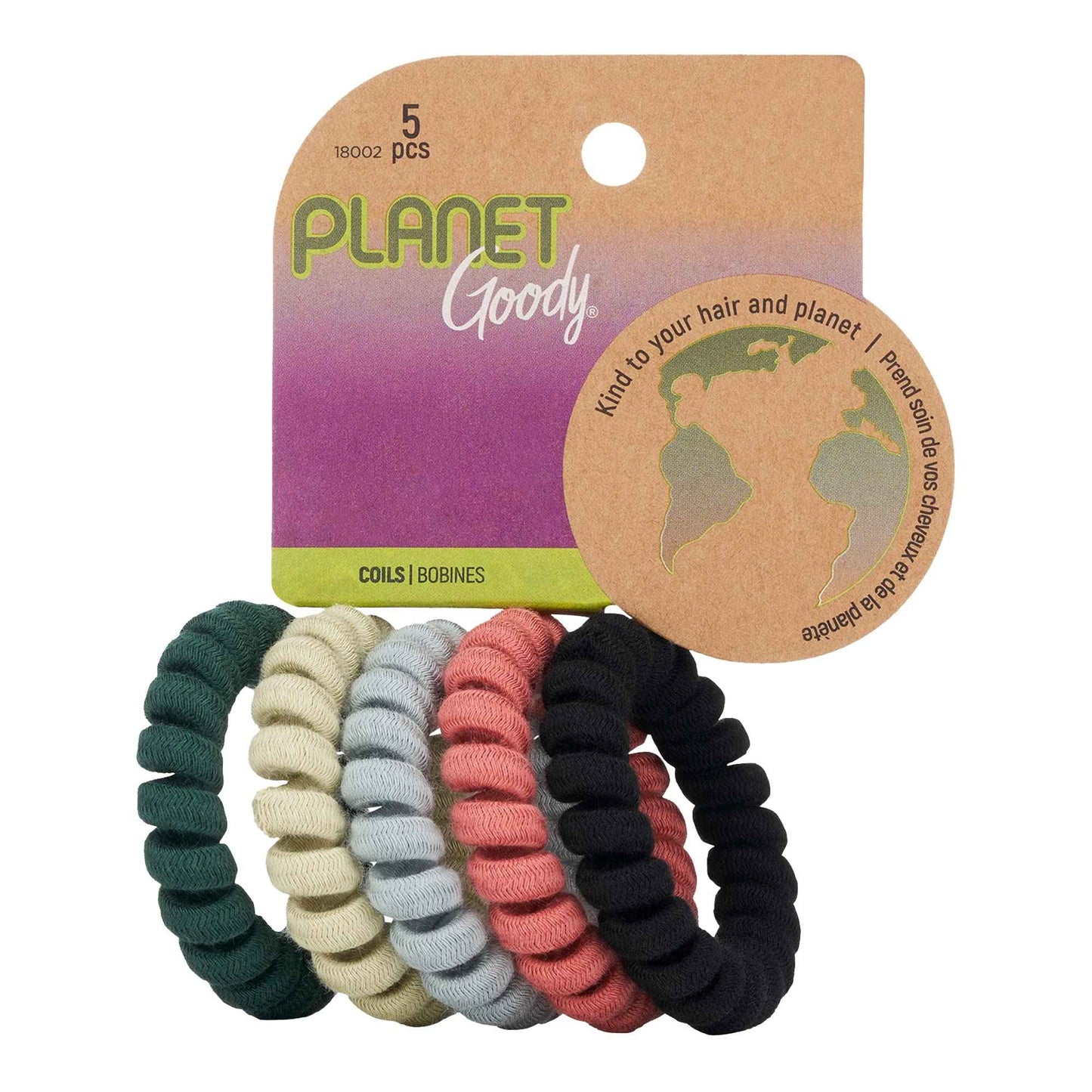 Goody Planet Elastic Hair Coils for Medium to Thick Hair - Hair Accessories for Women and Girls, 5 Count (Pack of 5)