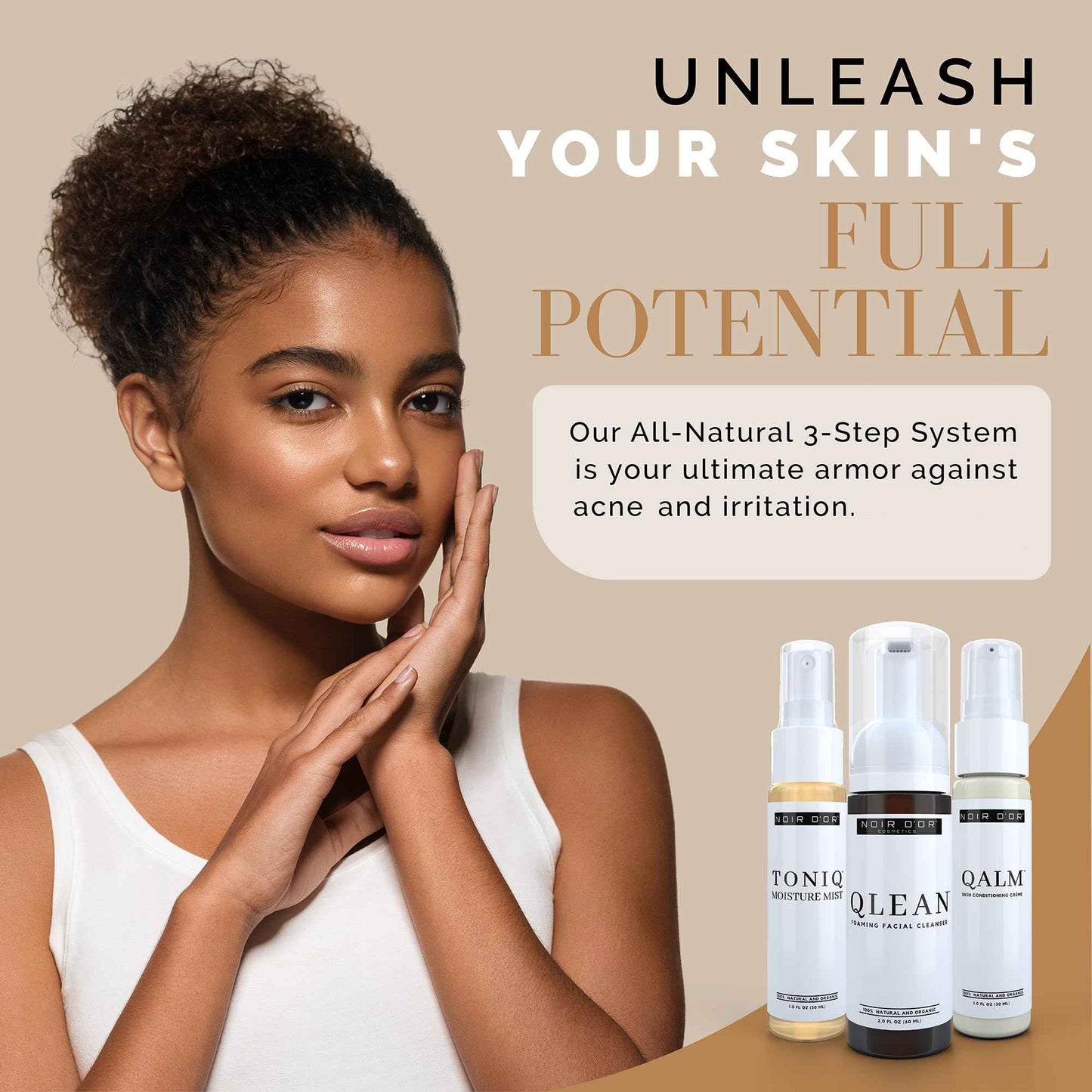 Noir D'or Acne Scar Treatment, Hyperpigmentation Treatment for Face, Normal to Oily Acne Skincare | Three Step Scar Repair Set for Acne Scars and Dark Spot Remover | Breakout Acne Treatment for Scars