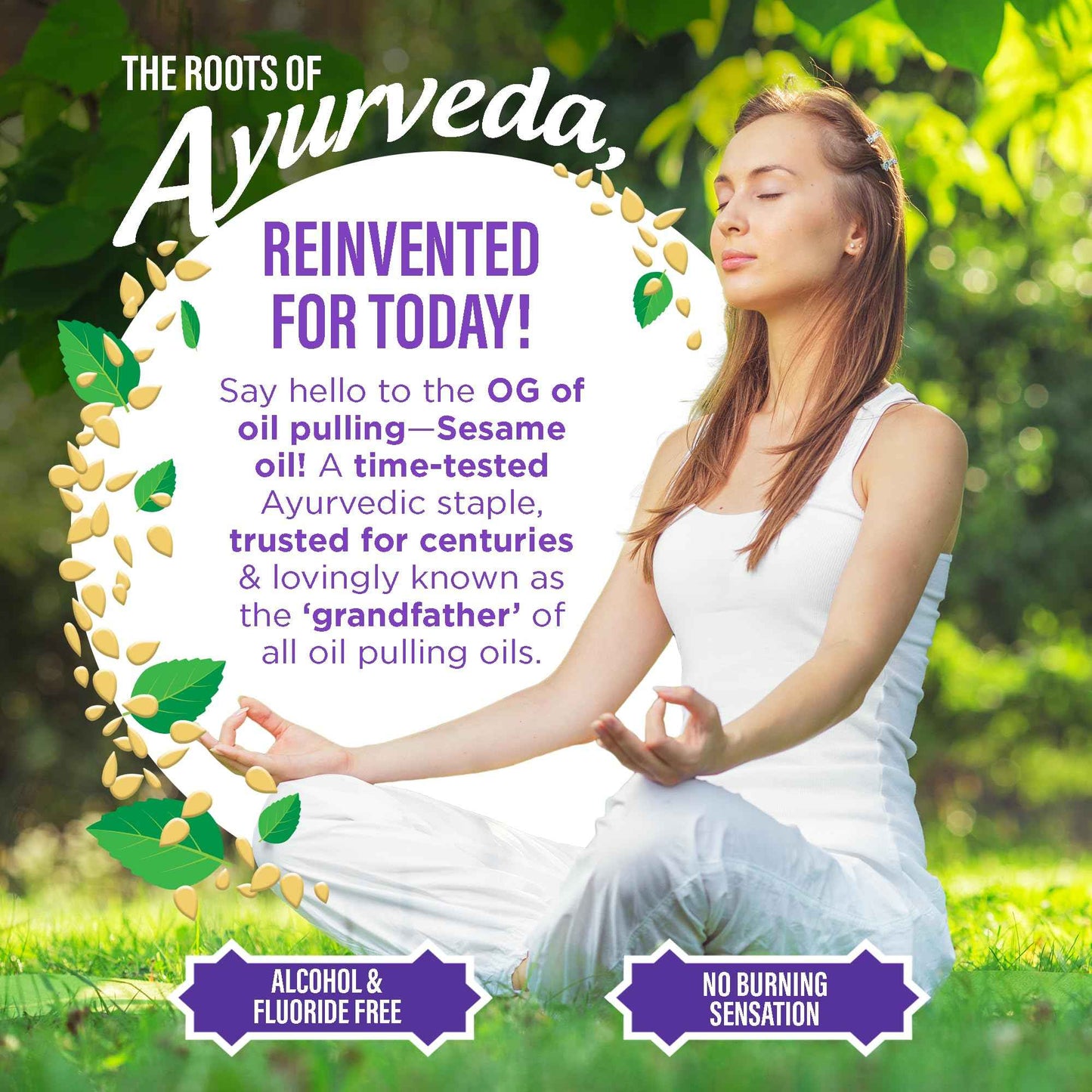 GuruNanda Refresh & Brighten Oral Care Bundle – Sesame Mint Oil Pulling Mouthwash & 16-Day Whitening Strips for Natural Care, Happy Gums & a Confident Smile