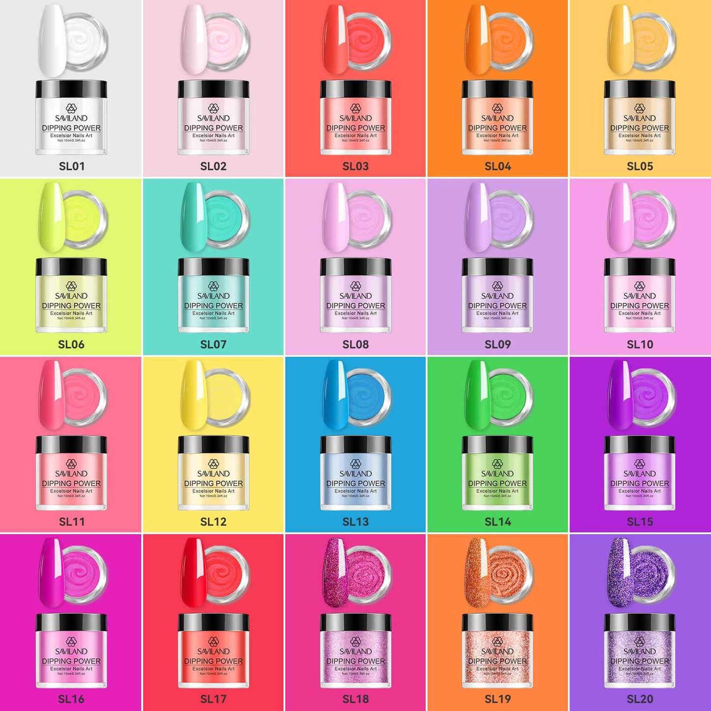 SAVILAND Dip Powder Nail Kit Starter: 29 Pcs Dip Nails Powder Starter Kit for All Season 15 ml Dipping Liquid Set with Base Top Coat Activator for French Nail Art Manicure DIY Salon Ideal Gift Set