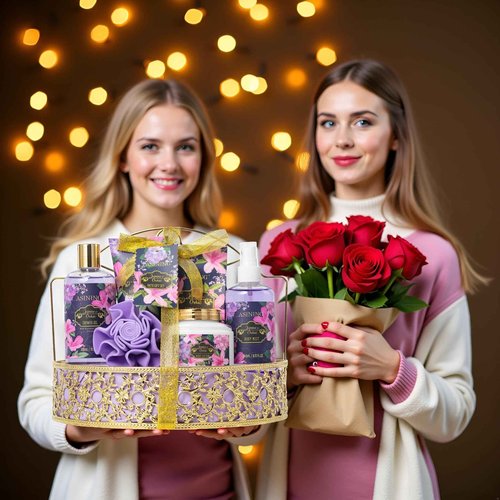 Beauty Kits for Women, Home Spa Baskets Bath Gifts, Bath Spa Kit for Women with Scents Lotion, Luxury Orchid & Jasmine Scent Gift Basket for adults Beauty & Personal Care Set Body Gift Set