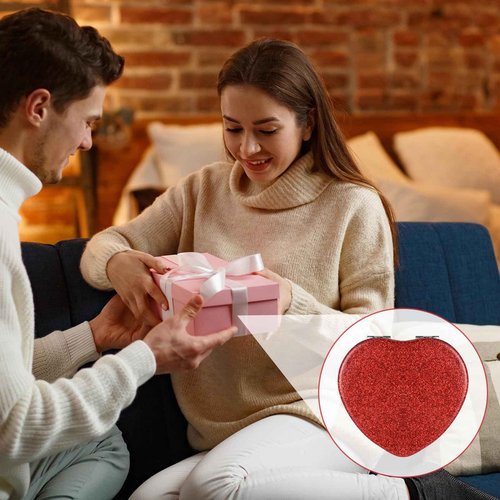 Dimeho Compact Folding Mirror Heart Shaped Magnifying Mini Vanity Mirror Portable Travel Makeup Mirror for Purse Double-Sided Cute Glitter Cosmetic Mirror for Women Home Office