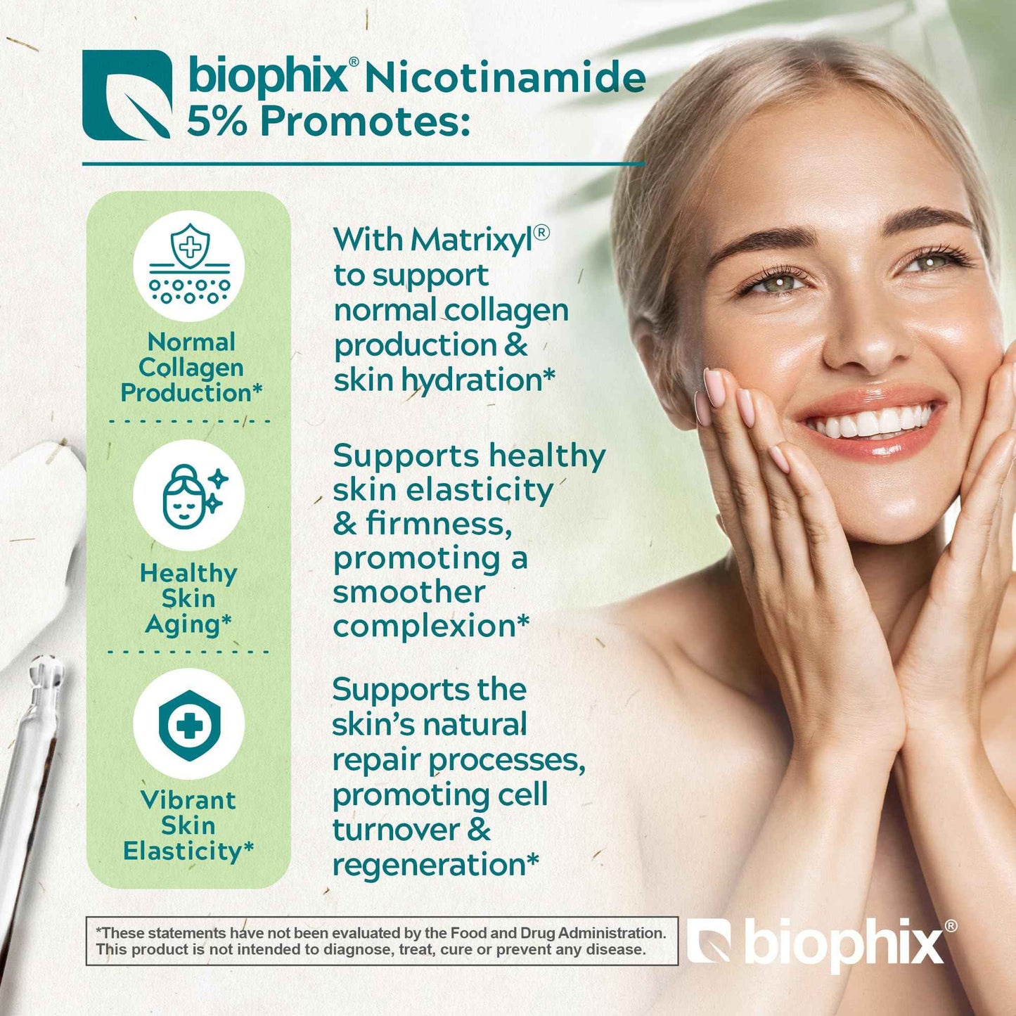 biophix B-3 Nicotinamide Age-Defying Liquid Serum 2 oz - Hyaluronic Acid - Matrixyl ® - Supports Skin Health - Healthy Aging