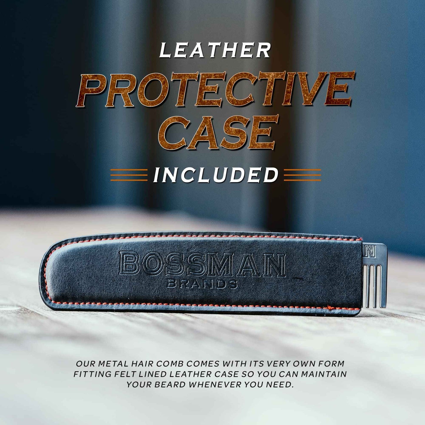 Bossman Men's Grooming Kit: Metal Comb and Beard Oil Jelly