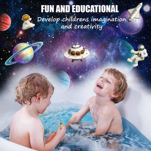 Galaxy Bath Bombs for Kids with Surprise Inside - Organic Bubble Bath Bombs with Educational Outer Space Planet Toys. Gentle, Natural & Kids Friendly - Stocking Stuffers Christmas Gifts for Toddlers