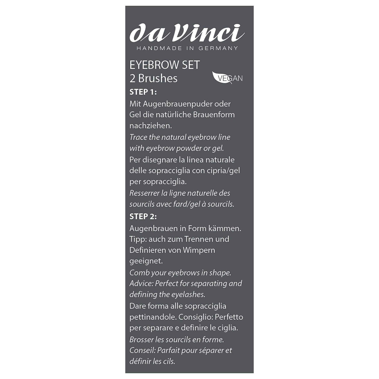 da Vinci Cosmetics Series 4805 Classic Eyebrow & Eyelash Brush Set/Synthetic Fibers, 0.5 Pound