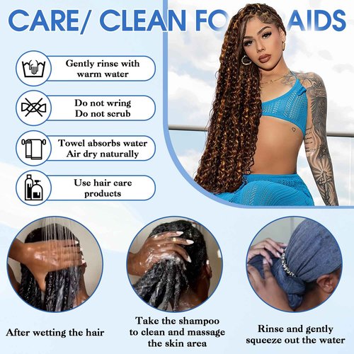 Human Braiding Hair for Boho Braids Human Hair 120g 16Inch Curly Boho Hair for Braiding Knotless 12A Deep Water Wave Bulk Hair Bohemian Braids No Weft 3 Bundles/Pack Chocolate Brown