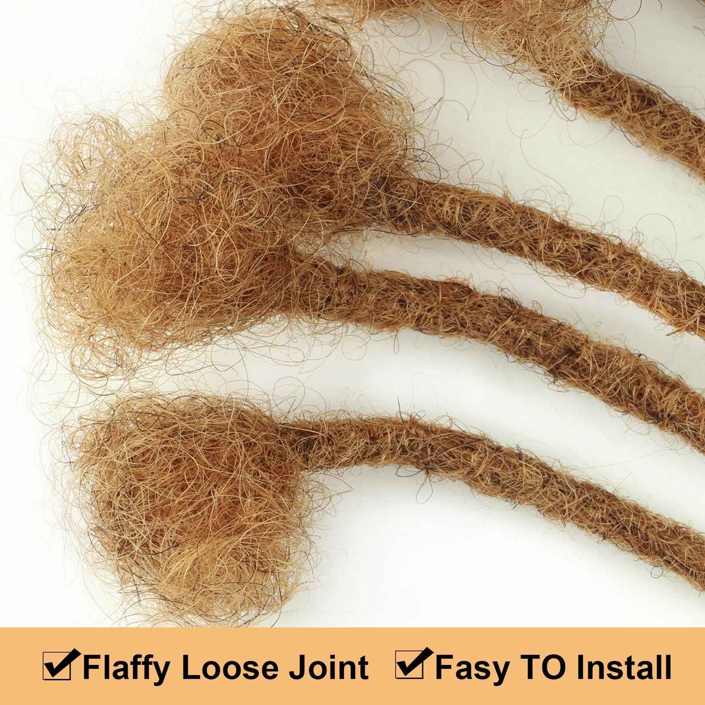 IIFLYDSFA 0.4cm Thickness #30 Light Brown Real Human Hair Dreadlock Extensions for Men/Women 12 Inch 20 Strands Full Handmade Permanent Locs Extensions Human Hair