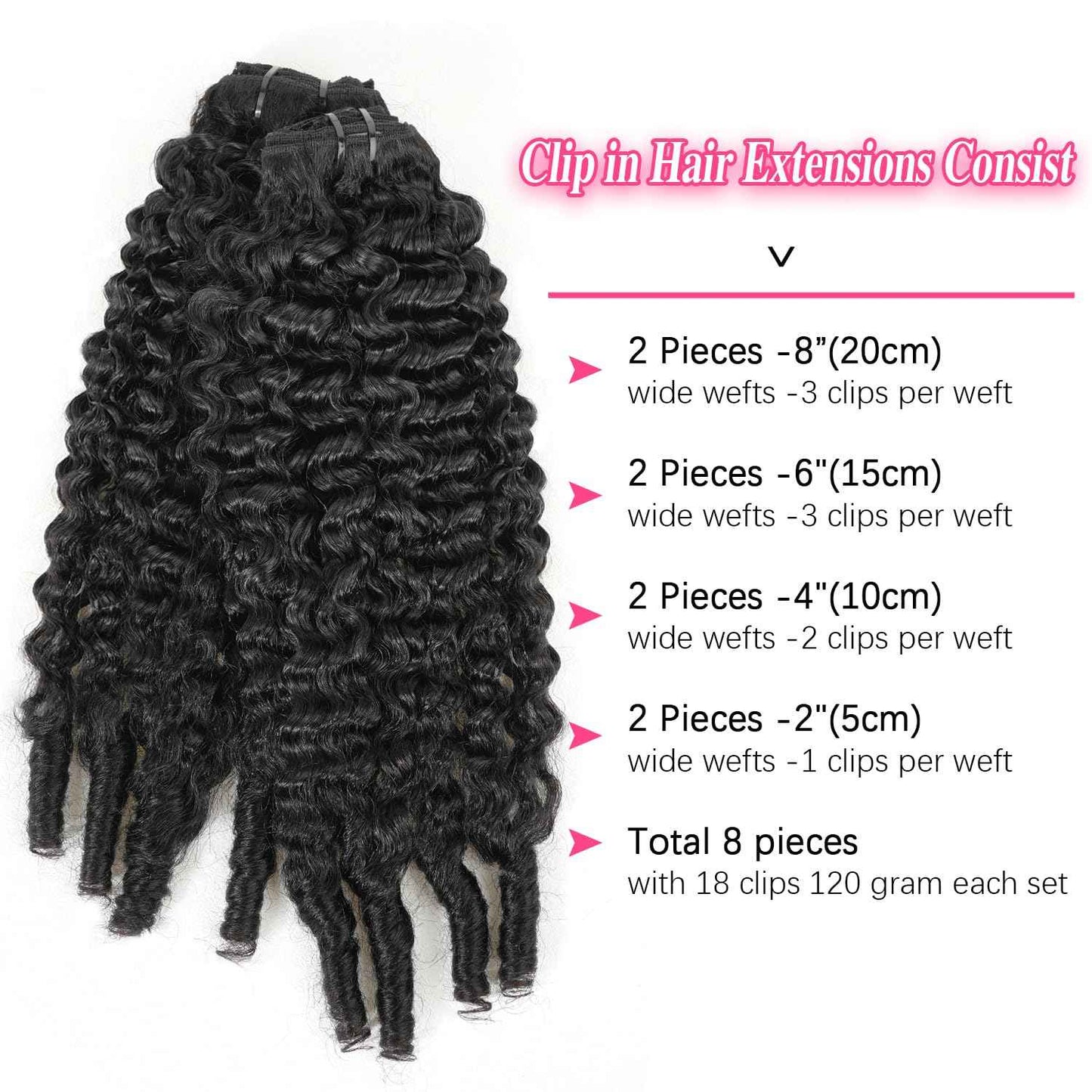 Mihugass Burmese Curly Clip in Hair Extensions #1B Natural Black Color Curly Clip ins For Women Brazilian Virgin Clip on Hair(14inch,#1B)
