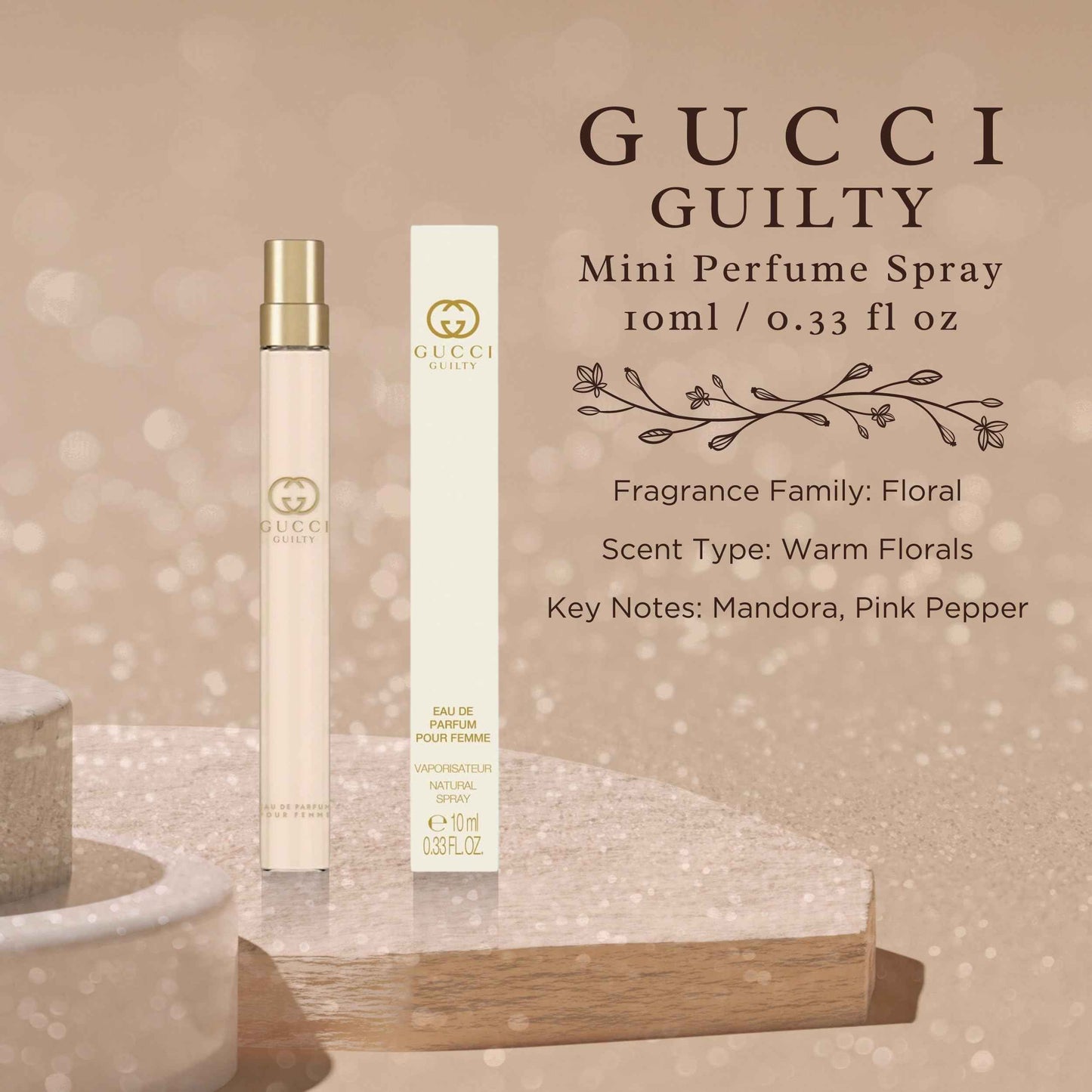 Gucci Guilty Pour Femme Perfume for Women Travel EDP Spray 0.33 Fl Oz