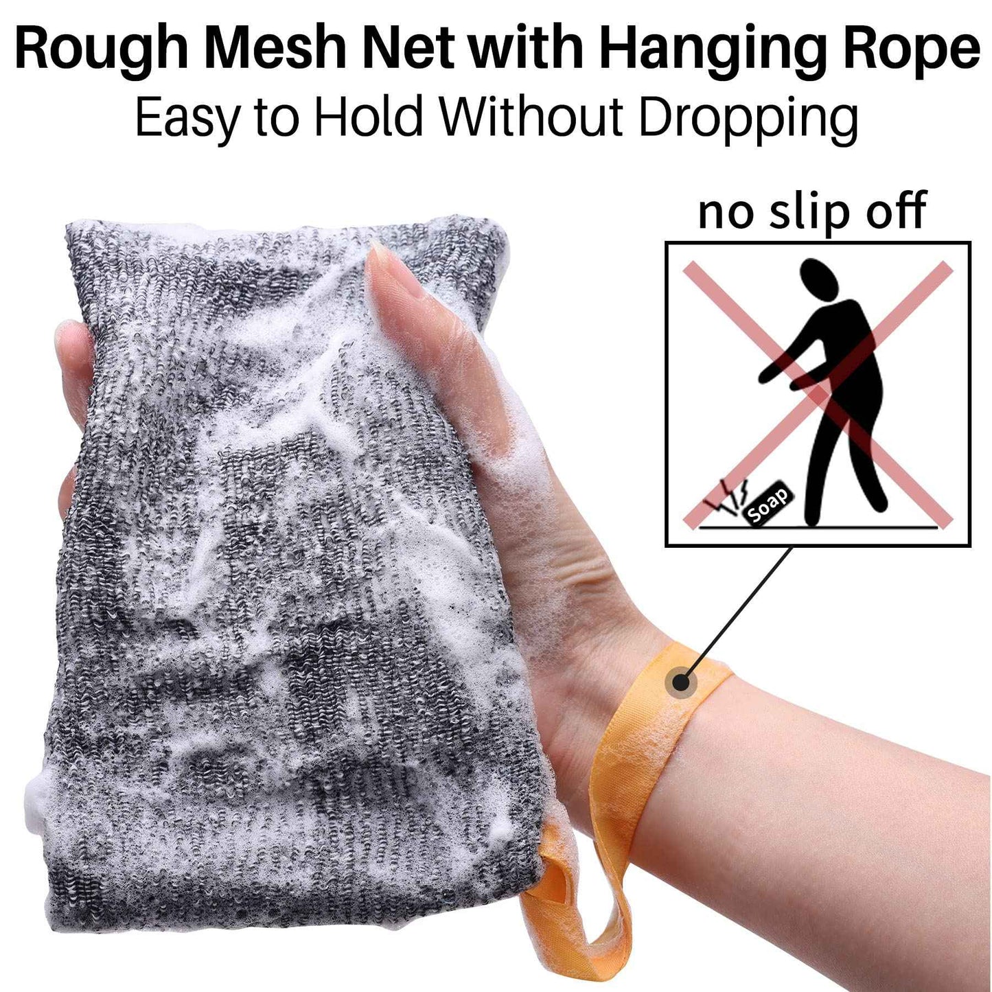 Antimbee 12-Pack Soap Pouch, Soap Exfoliating Bag, Body Scrubbers for Shower Soap Saver, Gray Mesh Bar Soap Sock for Senstive and Rough Skin