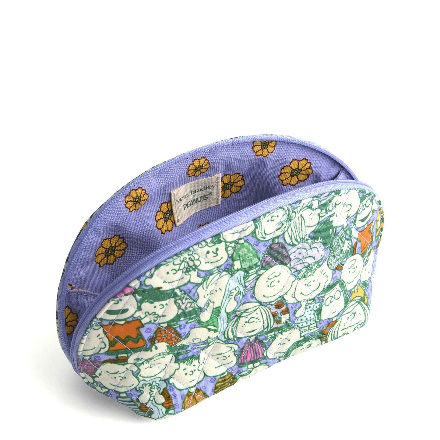 Vera Bradley Premium Cotton Medium Cosmetic Makeup Bag, Peanuts Pals