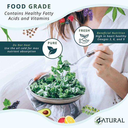 Zatural Grapeseed Oil Naturally Grown 100% Pure Cold Pressed Virgin High Tempurature Cooking Oil (32oz)