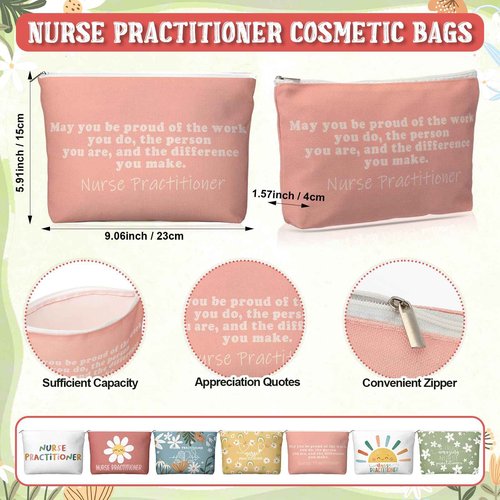 SilTriangle 21 Set Christmas Nurse Gifts Nurse Practitioner Gifts for Women Bulk Medical Cosmetic Bags Compact Mirrors Canvas Makeup Bag Nurses Gift for Employee Team Staff