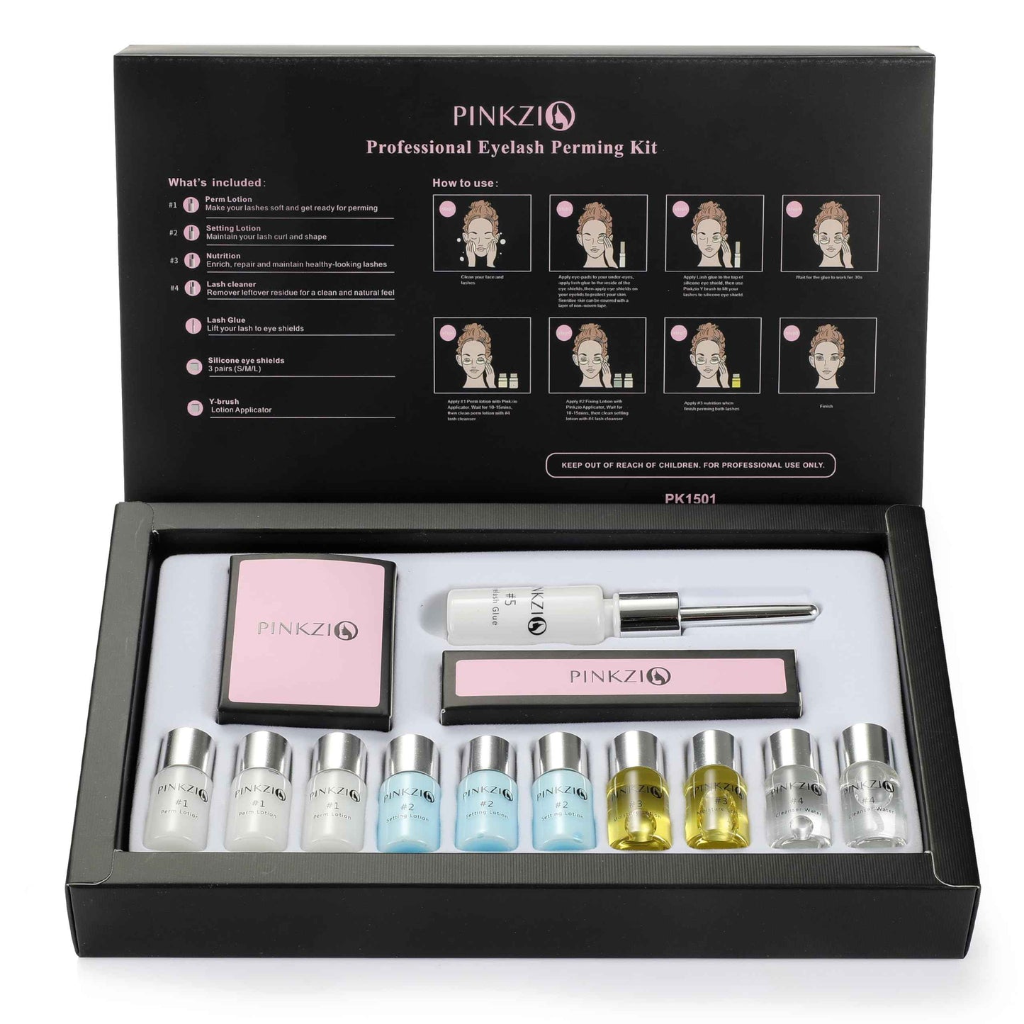 Lash Lift Eyelash Perm Curling Kit Tools – Eyelash Lift Kit with Glue | Semi-Permanent Lash Lifting for Natural Lashes | DIY at-Home or Salon Use | Long-Lasting & Gentle Formula