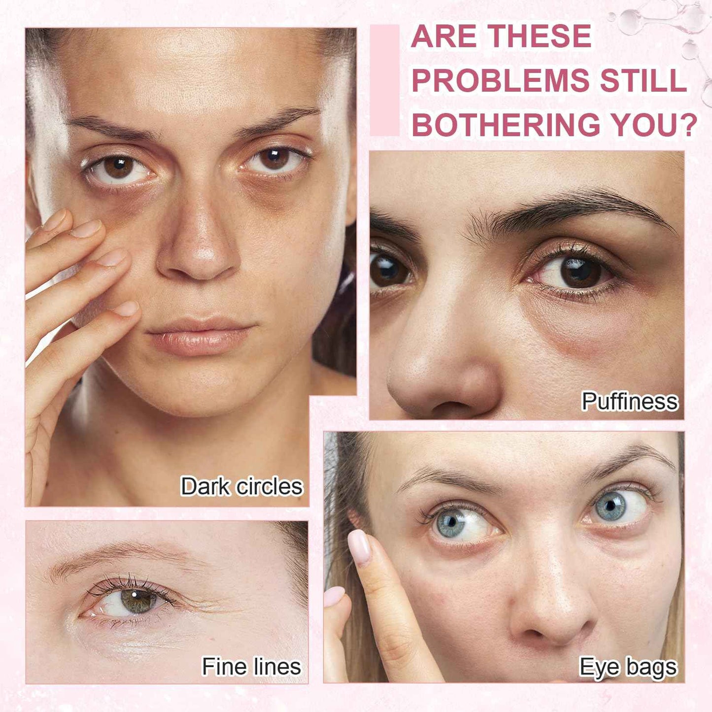 OMPLEN 5% Caffeine Eye Serum Treatment,Hyaluronic Acid & Niacinamide, Under Eye Cream for Dark Circles, Anti Aging 360° Massage Rollerball - Reduce Puffiness, Wrinkles & Fine Lines, 0.5 fl. oz