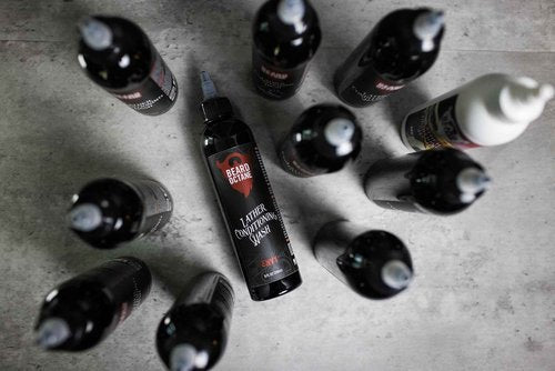 Beard Octane: Liquid Gold Beard Wash - 8 oz Beard Shampoo - Cleans & Moisturizes w/Shea & Jojoba - Softer Beards - Made in USA