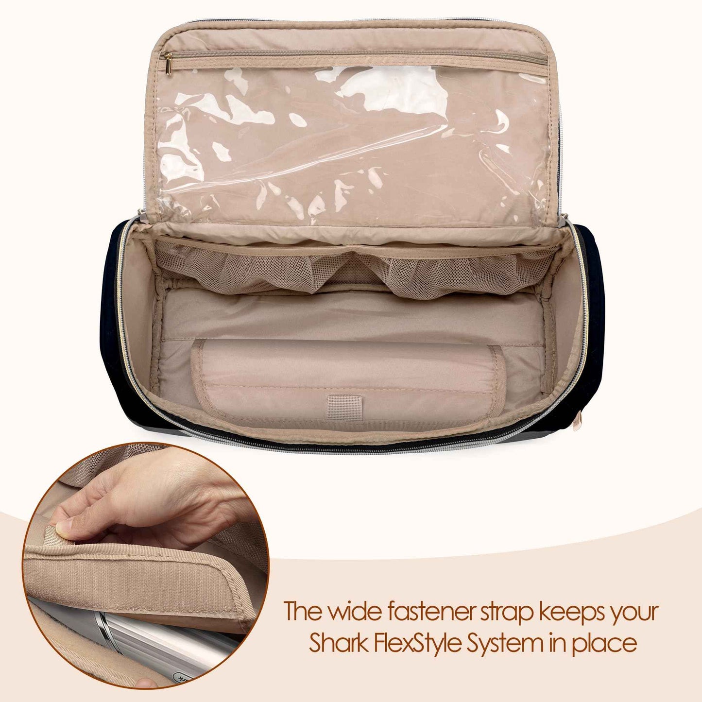 Yarwo 2026 Upgraded Travel Carrying Case Compatible with Shark FlexStyle Styling HD 430/440, Portable Storage Bag for Dyson Airwrap and Hair Styler Attachments, Black (Bag Only)