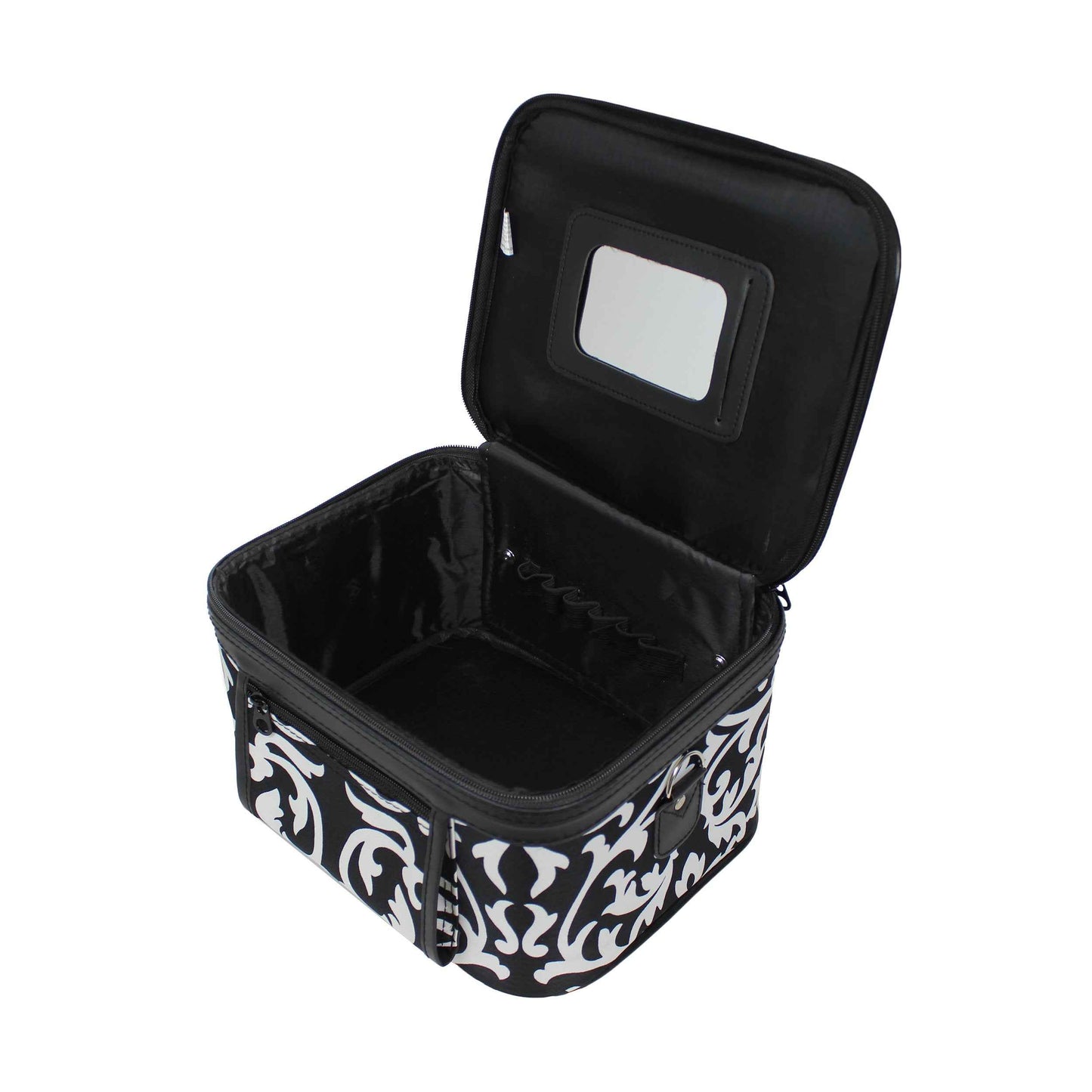 World Traveler Women's 2-Piece Cosmetic Case Set, Greek Key H Black White