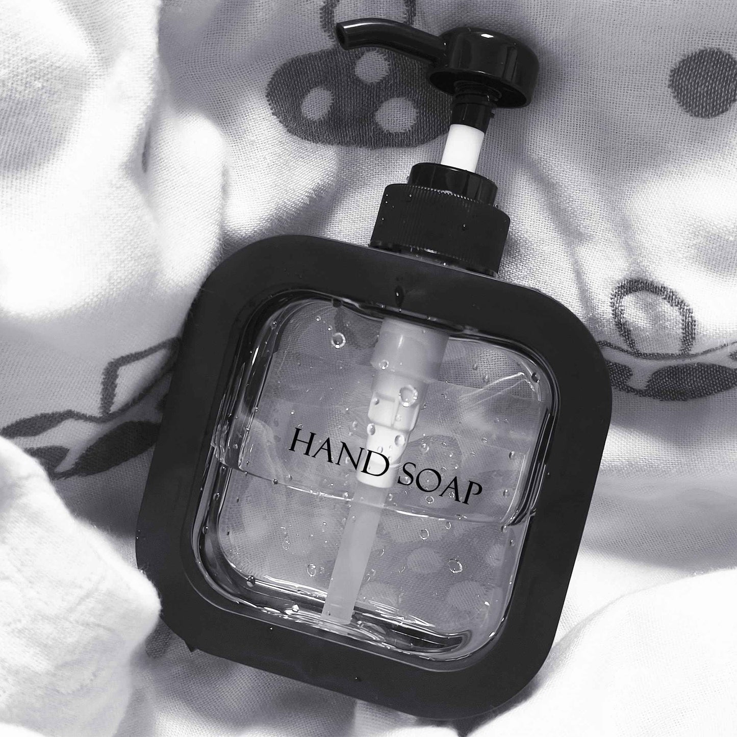 3pcs Hand Soap Dispenser Bathroom, Modern Dish Soap Dispenser for Kitchen Sink, 10oz Plastic Black Soap Dispenser with Pump and Labels