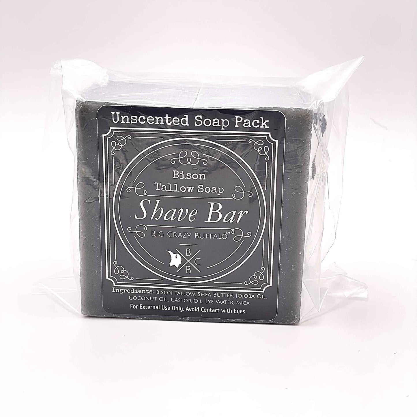 Big Crazy Buffalo Bison Tallow Buff Shave Bar, Unscented, (2 pack) - Razor Friendly, Moisturizing, Glides, Soothes, and Naturally Derived - No Dyes, Chemicals, Fragrances, Preservatives