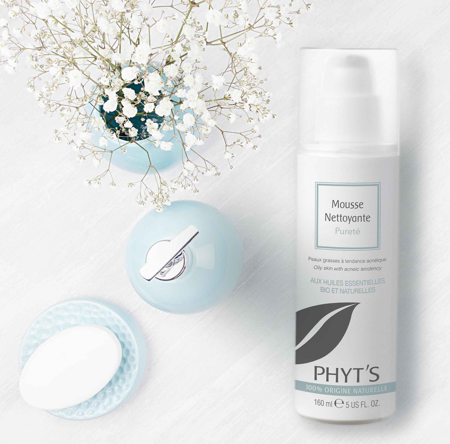 Phyt's Purity Cleansing Foam - Face Wash with Essential Oils - Soap-Free Face Cleanser with Astringent and Purifying Plant Extracts - 5.4 oz