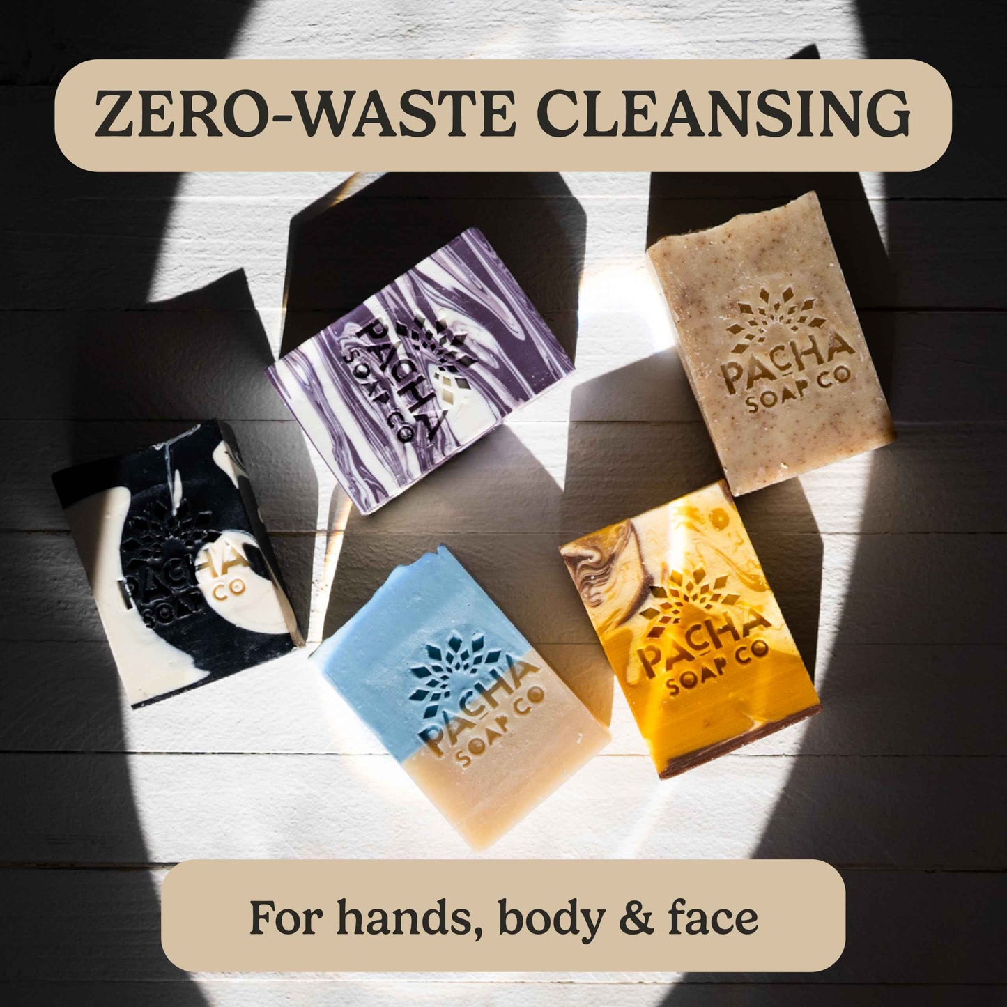 Pacha Soap Co. Bar Soap - Premium, Handcrafted, Hydrating, Natural Face Wash, Hand Cleanser, Body Wash, Soothing Essential Oils (Clarifying Charcoal, 5-Pack, 4 oz ea)